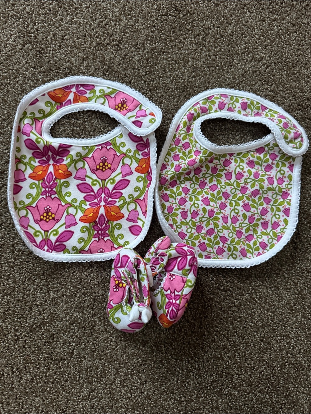 Vera Bradley Bibs and Booties Set